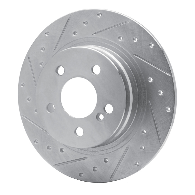 Mercedes-Benz C300 Brake Rotor (1) - Rear Left - R1 Concepts - Drilled & Slotted - Silver - `08-`15